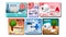Hemorrhoids Suppositories Promo Banners Set Vector