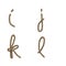 Hemp rope lower case letters alphabet - letters i-l