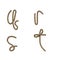 Hemp rope lower case letters alphabet - letters q-t