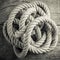 Hemp rope tangle black and white photo