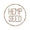 Hemp Seed written with seeds