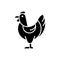 Hen black glyph icon