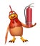 Hen cartoon character Hen cartoon character with fire extingui