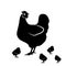 Hen chicken silhouette vector illustration, perfect for farming or pet design. flat design style