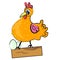 Hen with eggs cartoon illustration