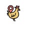 Hen, Gps, location icon. Simple color with outline vector elements of automated farming icons for ui and ux, website or mobile