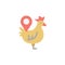 Hen, Gps, location icon. Simple color vector elements of automated farming icons for ui and ux, website or mobile application