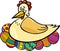 Hen hatching easter eggs cartoon illustration