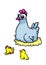 Hen mom mother hen plans little chicks children illustration