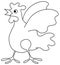 Hen, picture for children to be colored, isolated.