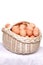 Hen\'s eggs in the basket.