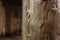 The Hen`s Eye column inside the Basilica Cistern, a Byzantine cistern in Istanbul, Turkey