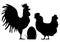 and hen silhouettes