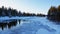 Henan river near Undersaker town in winter in Jamtland in Sweden