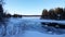 Henan river near Undersaker town in winter in Jamtland in Sweden