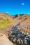 Hengifoss, Iceland, cover page with one of the biggest waterfall in Iceland Hengifoss. Beautiful Icelandic landscape, huge cliff,