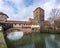 Henkerbrucke bridge and Wasserturm (Water Tower) at Pegnitz River - Nuremberg, Bavaria, Germany