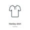 Henley shirt outline vector icon. Thin line black henley shirt icon, flat vector simple element illustration from editable clothes