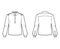 Henley shirt technical fashion illustration with buttoned placket, shoulder epaulettes, classic military style