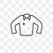 Henley shirt vector icon isolated on transparent background, lin