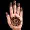 Henna hand tattoo decoration art clipping path square