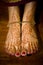 Henna (mehendi) on Indian bride\'s feet