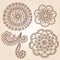 Henna Tattoo Flower Mandala Doodle Vector Designs