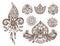Henna tattoo mehndi flower doodle ornamental decorative indian design pattern paisley arabesque mhendi embellishment
