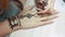 Henna tattoo on women hands