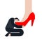 Henpecked kisses shoe. Man Asks Kneeling Kisses female foot