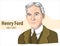 Henry Ford cartoon vector illustration
