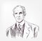 Henry Ford vector sketch illustration portrait face