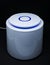 Hepa air purifier blue light black background light box.