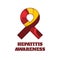 Hepatitis awareness papercut ribbon