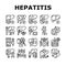 Hepatitis Liver Health Problem Icons Set Vector