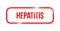 hepatitis - red grunge rubber, stamp