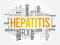 Hepatitis word cloud collage, health concept background