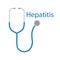 Hepatitis word and stethoscope icon