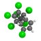 Heptachlor organochlorine pesticide molecule. Insecticide and known Persistent Organic Pollutant (POP