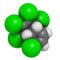 Heptachlor organochlorine pesticide molecule. Insecticide and known Persistent Organic Pollutant (POP