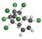 Heptachlor organochlorine pesticide molecule. Insecticide and known Persistent Organic Pollutant (POP