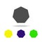 heptagon colored icons. Elements of Geometric figure colored icons. Can be used for web, logo, mobile app, UI, UX