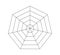 Heptagonal radar spider diagram template. Heptagon graph. Flat spider mesh. Blank seven sided radar chart. Kiviat