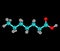 Heptanoic (enanthic) acid molecule isolated on black