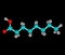 Heptanoic (enanthic) acid molecule isolated on black