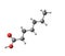 Heptanoic (enanthic) acid molecule isolated on white