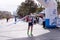 HERAKLION, CRETE, GREECE, APRIL 2, 2023. Zervakis Ioannis Winner runner athlete at the annual Run Greece 10 km urban