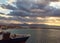 Heraklion port view from above parked commercial ship old port koules venetian fort