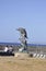 Heraklion, september 5th: Statue of Dolphins in the Port from Heraklion the Capital of Crete island in Greece