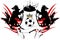 Heraldic black Wolf tattoo soccer crest